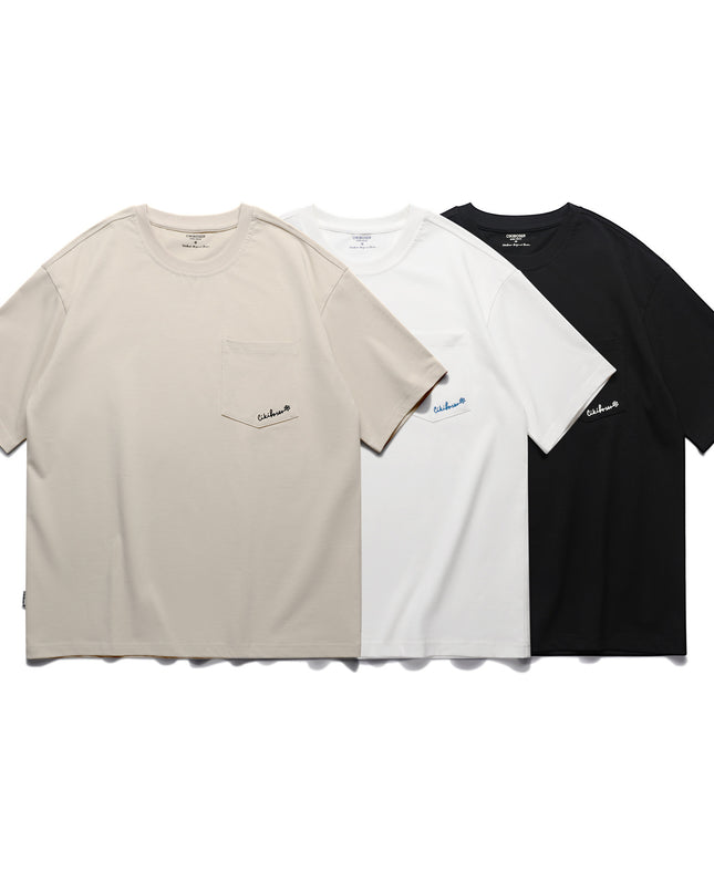 Simple Embroidered Crew Neck Short-sleeved T-shirt Men's Trendy Versatile Casual Top