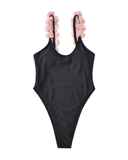 Ladies Bikini European And American Solid Color One Piece Swimsuit