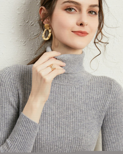 Women's Turtleneck Sweater Slim-fit Lapel Thickening Knitted Bottoming Shirt