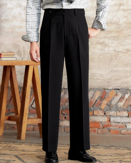 High Waist Baggy Straight Trousers Gentry Non-ironing Trousers