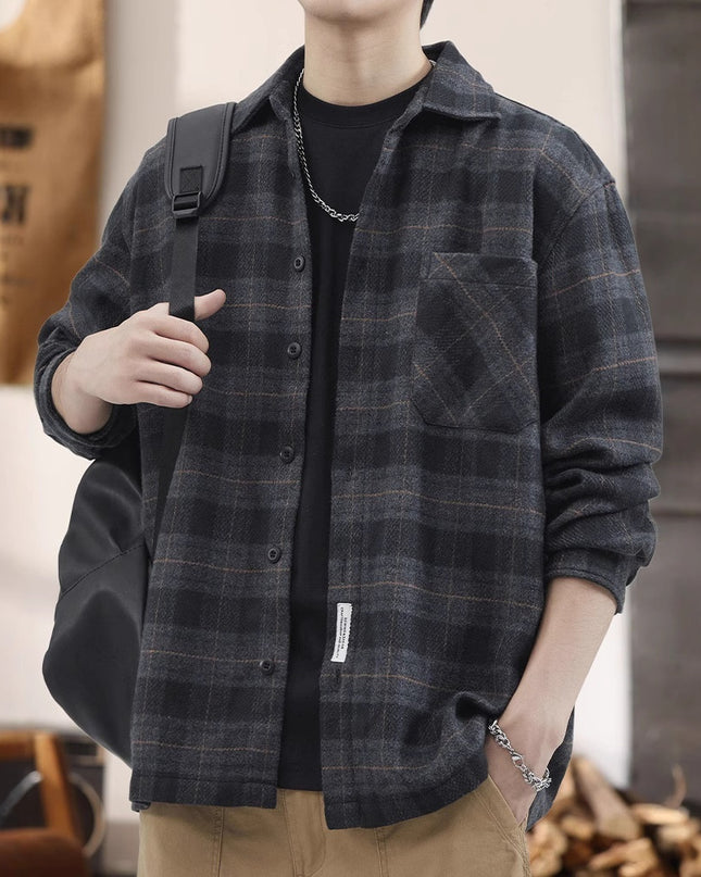 Men's Autumn And Winter Loose Long-sleeved Shirt Jacket Versatile Stain-resistant Top