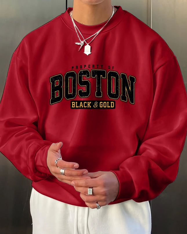 Fashion Men's Casual Long Sleeve Crew Neck Pullover Sweatshirt