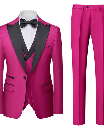 Men's New Suit Three-piece Korean-style Slim-fit Dress Suit