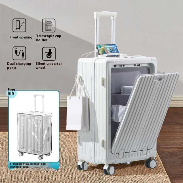 Front Open Cover Multifunctional Trolley Case