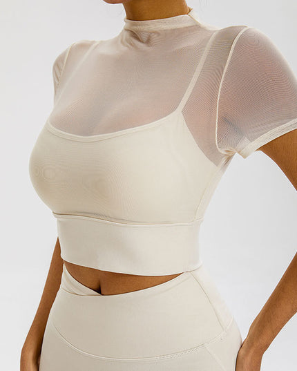 With Chest Pad One-piece Cup Temperament Sexy Sports Turtleneck Grenadine