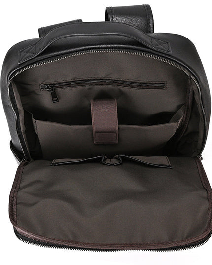 High-end Men's Leather Large-capacity Backpack 16-inch