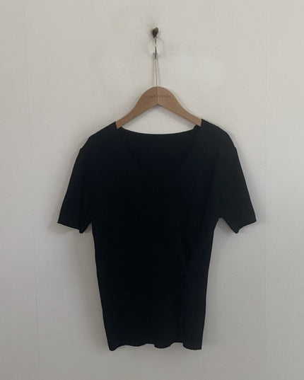 Summer Elegant V-neck Split Waist Fitted Short-sleeved Sweater