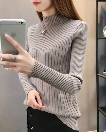 Slim Fit Slimming Inner Knitted Bottoming Shirt Women's Long Sleeve