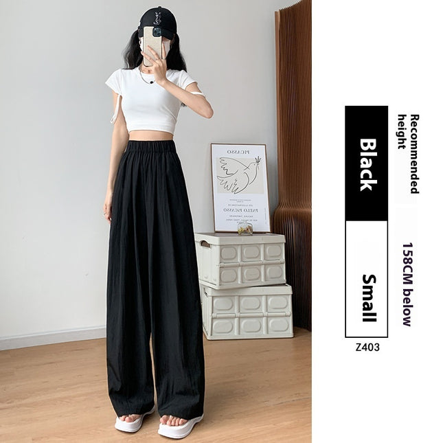 Loose Drape Casual Straight-leg Thin Ice Silk Wide-leg Pants