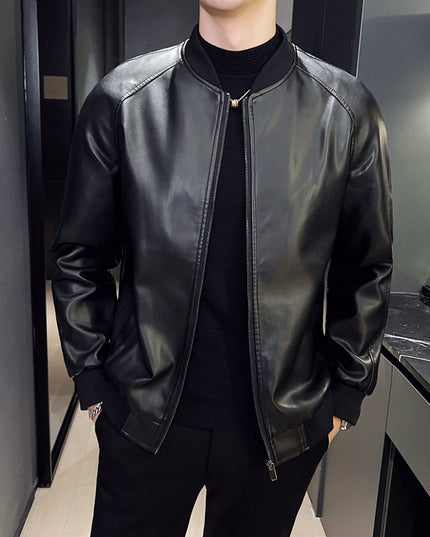 Men's Slim Fit Trendy Handsome Washed Leather Jacket