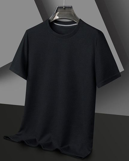 Summer Solid Color Men's Polyester Round Neck T-shirt