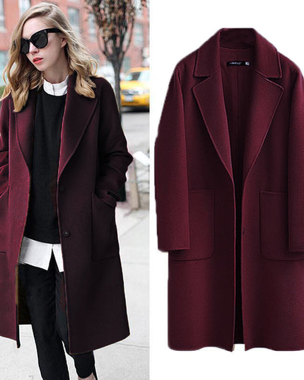 Autumn And Winter Reversible Woolen Coat Women