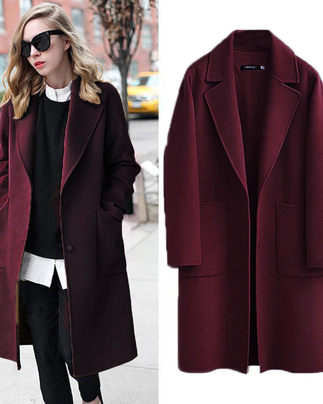 Autumn And Winter Reversible Woolen Coat Women