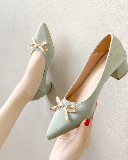 Women's Thick Heel Gentle Pointed Toe Shoes