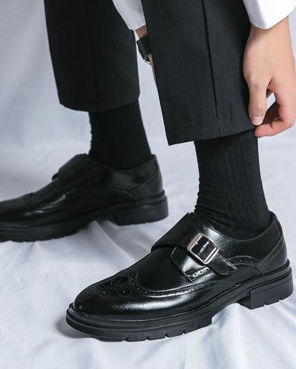 Casual British Pointed Toe Business Formal Wear Working Height-increasing Shoes