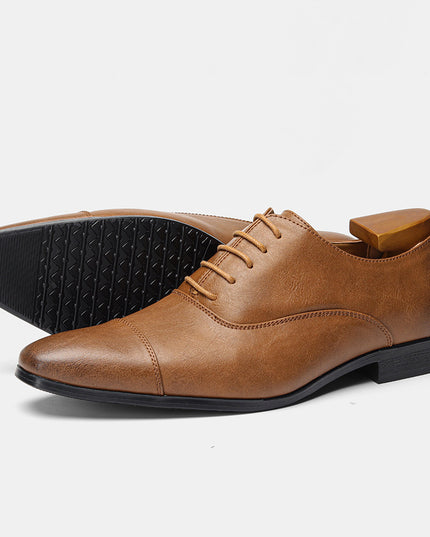 High-end Pointed Oxford Business Shoes Comfortable Classic British Retro Rub Colored Dress Shoes