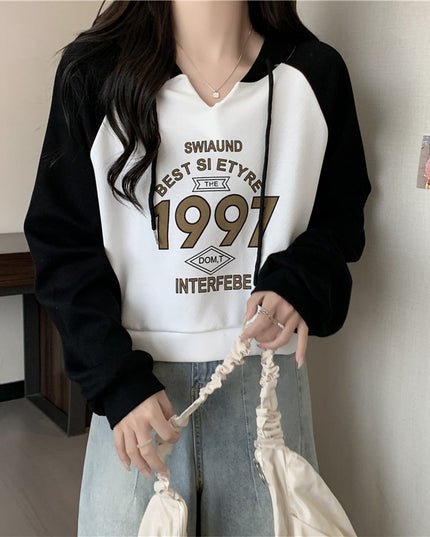 Loose Slimming Thin All-matching Hooded Top
