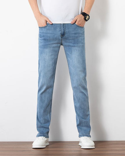 Loose Youth Straight Slim Fit Elastic Trend Men's Jeans