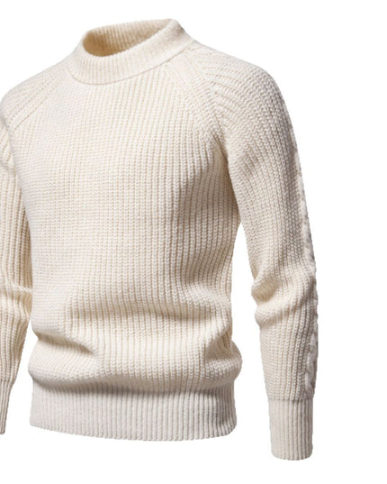 Men's Solid Color Round Neck Sweater