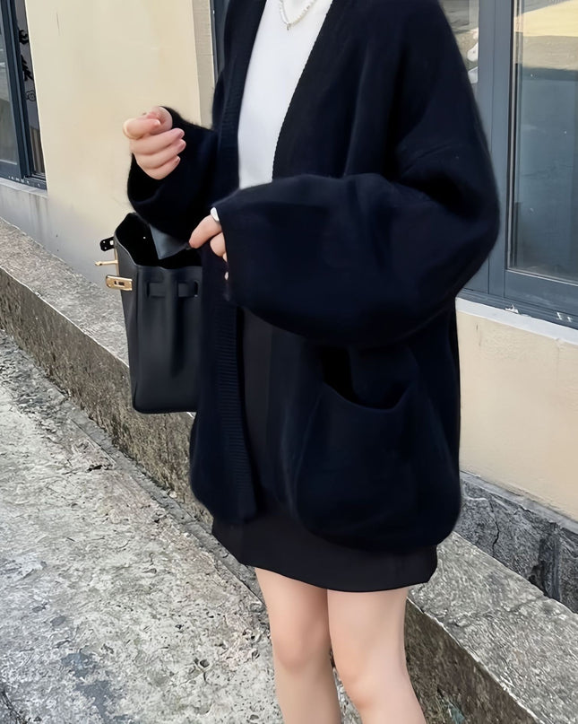 Design Pocket Knitted Cardigan Top Women's Sweater