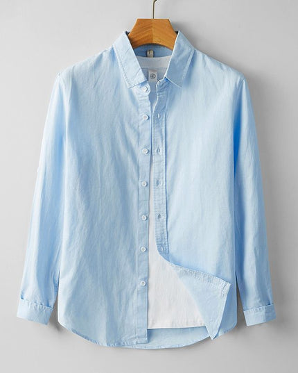 Summer Men's Cotton And Linen Casual Long Sleeve Shirt Thin