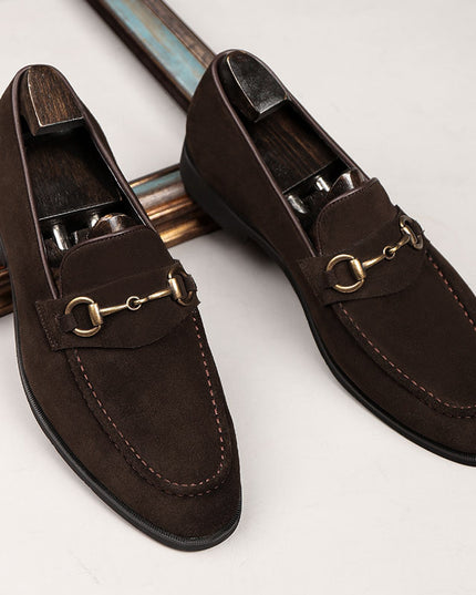 Men's Formal Leather Shoes, Pointed Toe Frosted