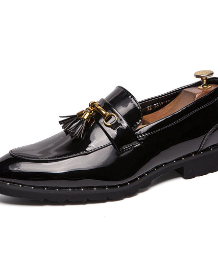 Men's British Pointed Leather Shoes Korean Style