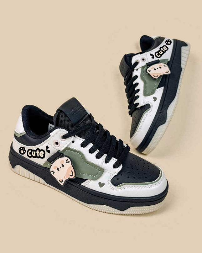 Cute Casual Sneakers Women's Color Matching Flat Low-tops