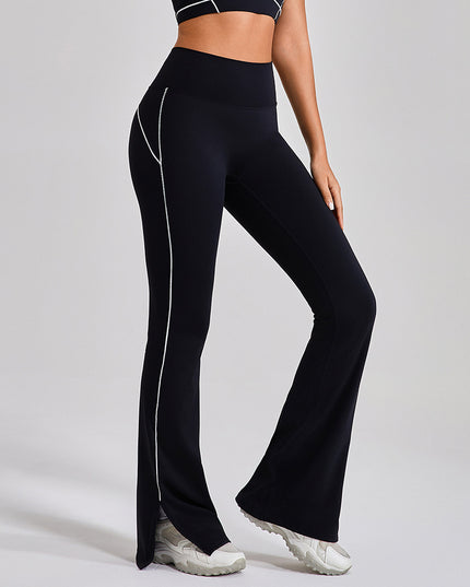 High Waist Tight Nude Feel Hip Lifting Yoga Bell-bottom Pants Women