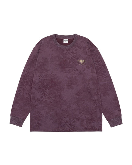 Heavy Long-sleeved T-shirt Retro Loose Tie-dye Printed Bottoming Shirt