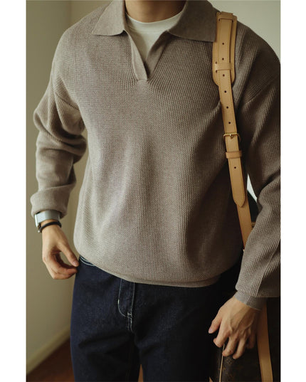 Lapel Warm Men's Long Sleeve Base