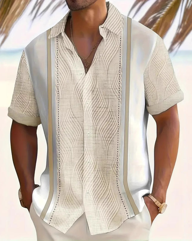 Casual All-matching Fashion Geometric Trend Short Sleeve Shirt