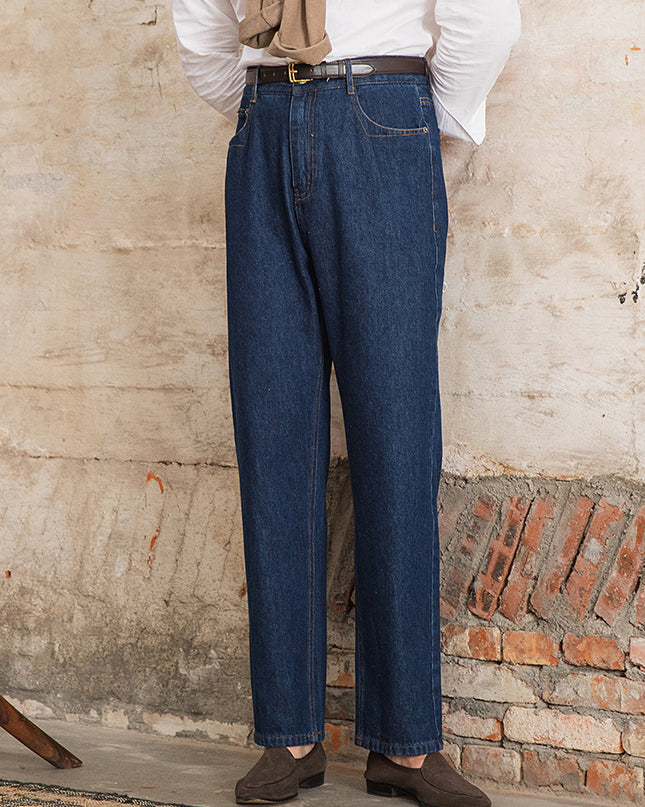 Retro Washed Jeans Fashion Casual High Waist Straight Pants