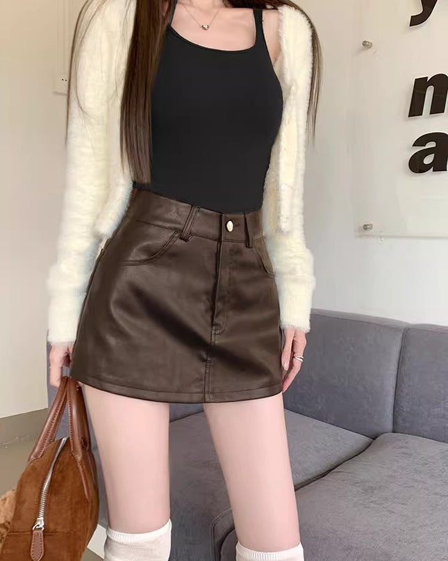 Women's Fall Winter Fashion Special High Waist Short Skirt