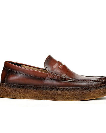 British Men's Casual Thick-soled Leather Increased Lazy Shoes