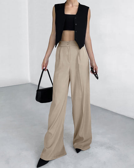 Women's Pure Color Temperament All-matching Casual Trousers