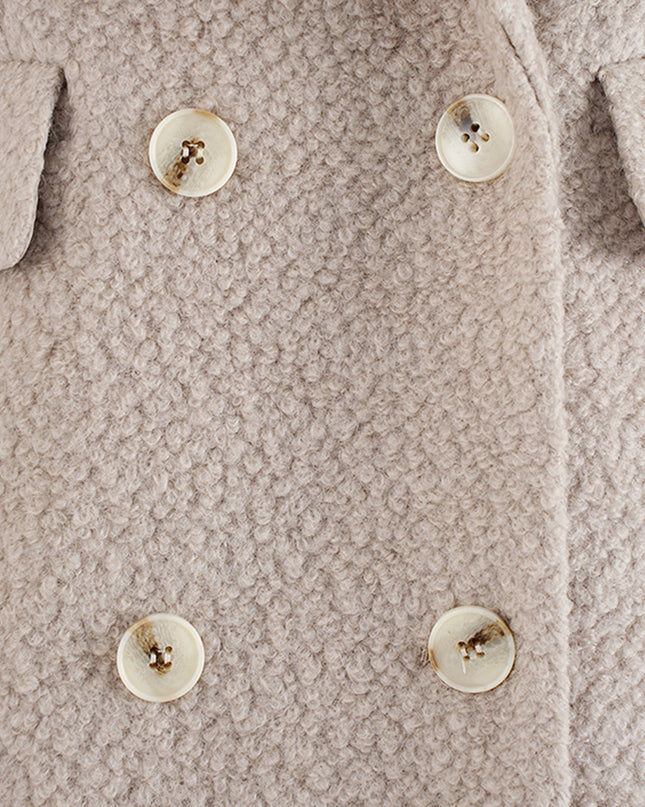 American Street Elegant High-grade Woolen Coat Double-breasted Waist-tight Design Lengthened Coat