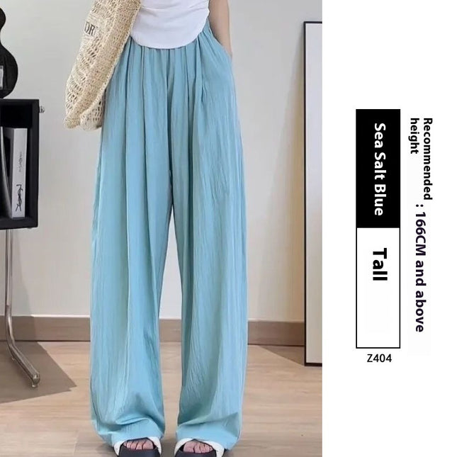 Loose Drape Casual Straight-leg Thin Ice Silk Wide-leg Pants