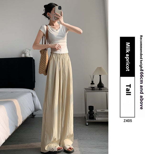 Loose Drape Casual Straight-leg Thin Ice Silk Wide-leg Pants