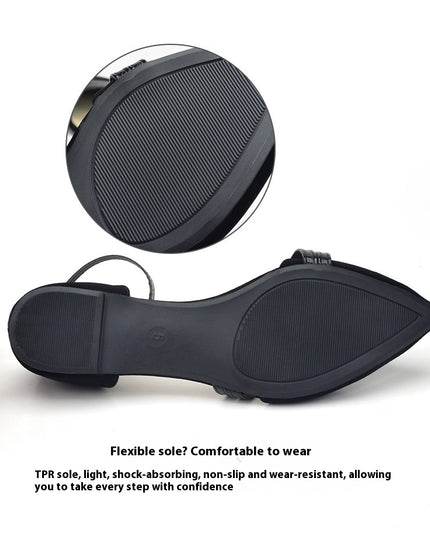 Female Pointed Hollow Back With Flat Sole Sandals