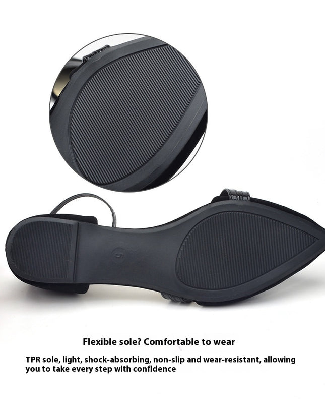 Female Pointed Hollow Back With Flat Sole Sandals