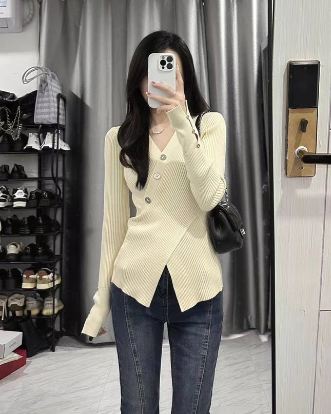 V-neck Pullover Design Sense Slimming Inner Autumn Sweater