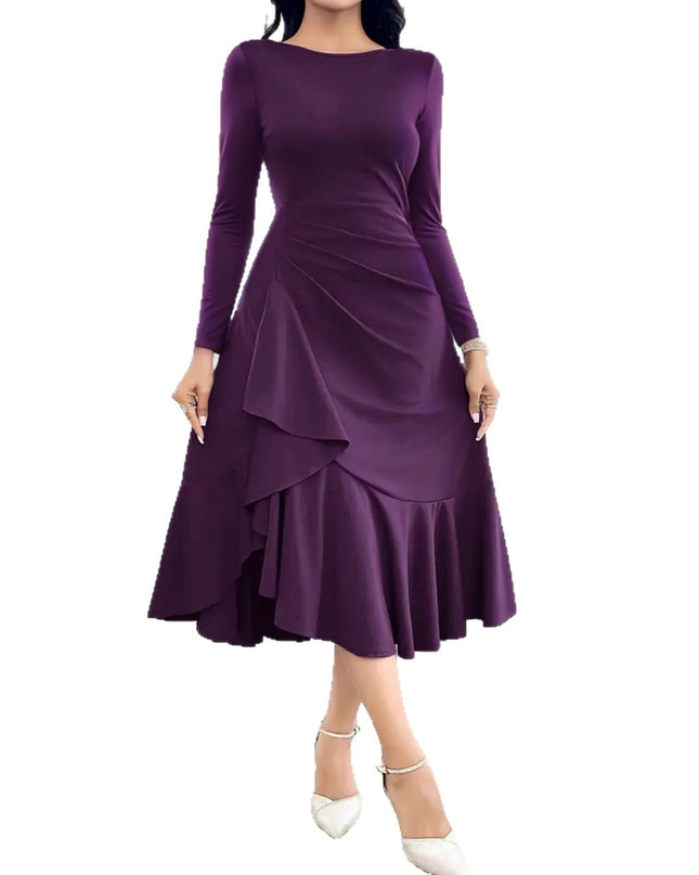 Women's Long Sleeve Round Neck Dress