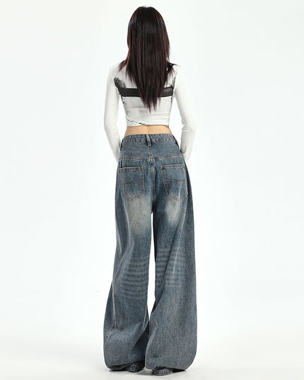 Women's American-style Retro Loose Wide-leg Pants