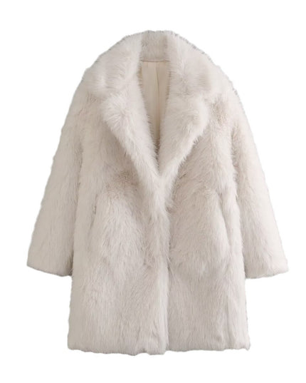 Loose Fashion Mid-length Fur Overcoat Coat