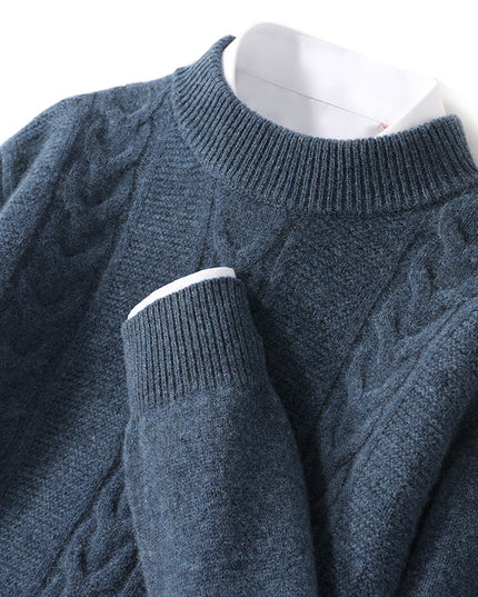 Autumn And Winter New Men's Pure Wool Half Turtleneck Thickened Sweater