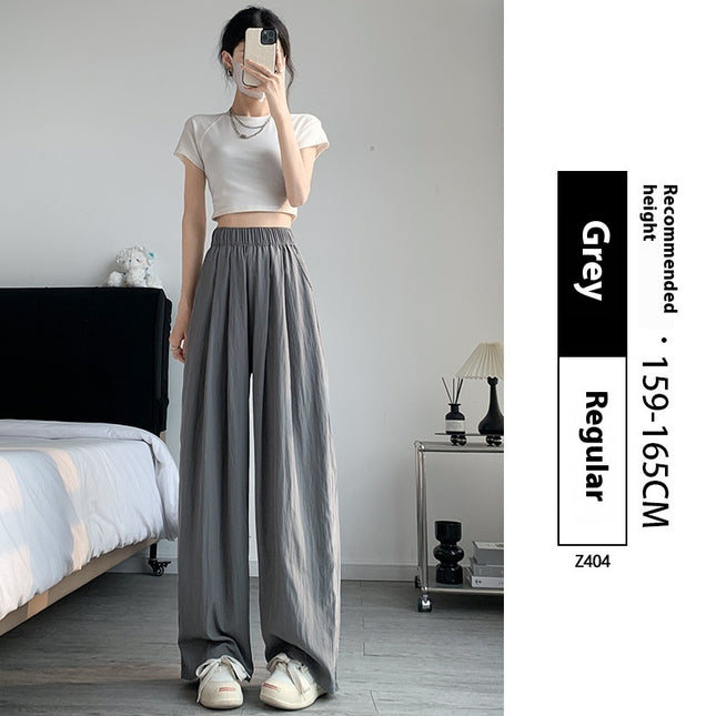 Loose Drape Casual Straight-leg Thin Ice Silk Wide-leg Pants