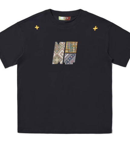 Paste Cloth Embroidery Retro Loose Casual All-match Short-sleeved T-shirt
