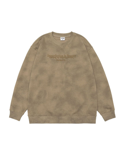 Retro Heavy Waste Soil Style Round Neck Sweater For Men