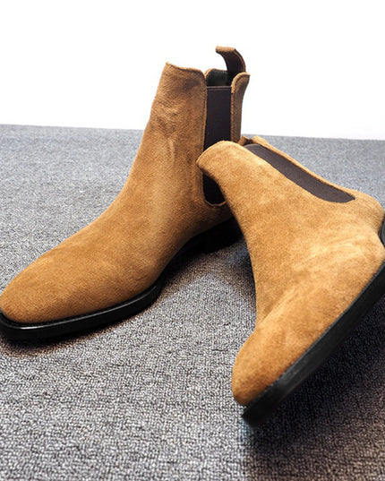 Faux Deerskin Casual Men's Boots Suede High-top Shoes